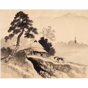 Landscape, Ink On Canvas, China, 19th/20th Century.  