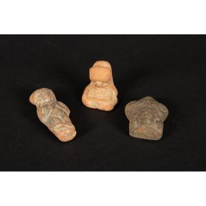 Trois Figurines - Vénus, Culture Chorrera (1300 - 300 Av. J.-c.), équateur, Céramique Précolomb