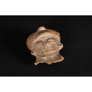 Head Of A Figure, Chorrera Culture (1300 - 300 Bc), Ecuador, Pre-columbian Ceramics