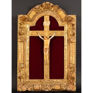 Crucifix In A Frame, Louis XIV, 17th - 18th Century. 