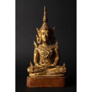  Buddha Shakyamuni, Gilded Bronze, Rattanakosin, Thailand, 19th - 20th Century. 