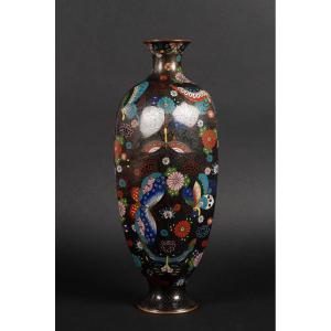 Butterfly Vase, Takahara Komajiro, Cloisonné, Japan, Meiji Era (1868-1912). 