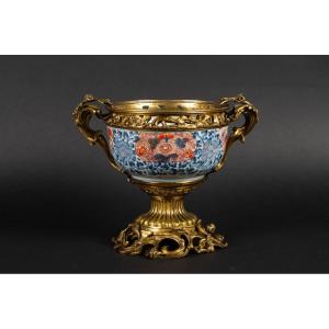 Coupe Avec Monture En Bronze Doré, Imari - Arita, Japon, XVIIIe Siècle.  