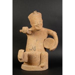 Drummer, Terracotta, China, Han Dynasty Style, 20th Century ?   