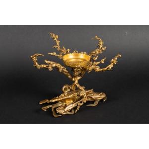 Crab, Gilded Bronze, Edouard Enot, Paris, Circa 1900.    