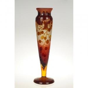 Vine Decor Vase, émile Gallé (1846-1904), Art Nouveau, Nancy, Early 20th Century