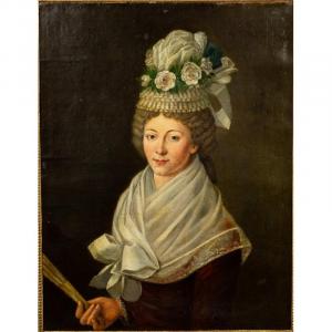 Portrait Of A Woman, Antoine Vestier? Louis XVI Around 1790