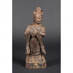 Chinese Sage, Polychrome Wood, China, Qing, Eighteenth Century.