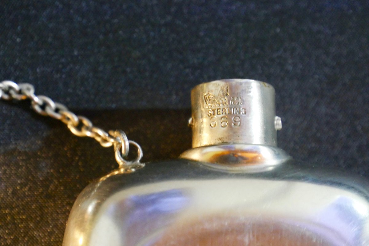 Alcohol Flask – Solid Silver – Travel Accessory.-photo-3