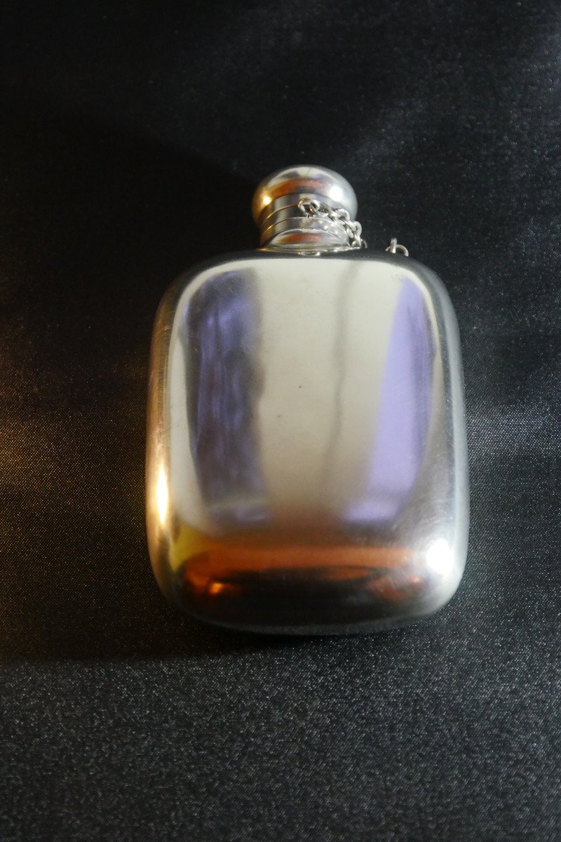 Alcohol Flask – Solid Silver – Travel Accessory.-photo-1