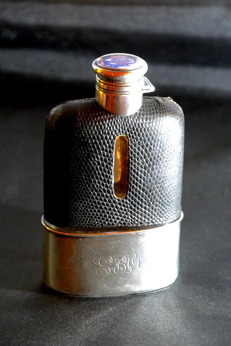 Flasque à alcool – Argent massif – Accessoire de voyage.