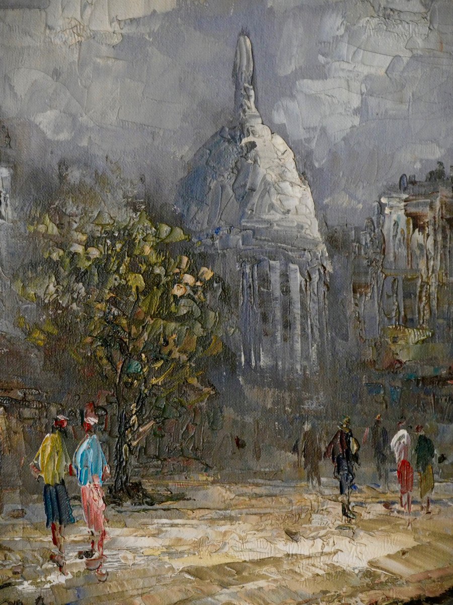 Tableau - Huile sur toile -  Vue de Paris - W.Lawton-photo-3