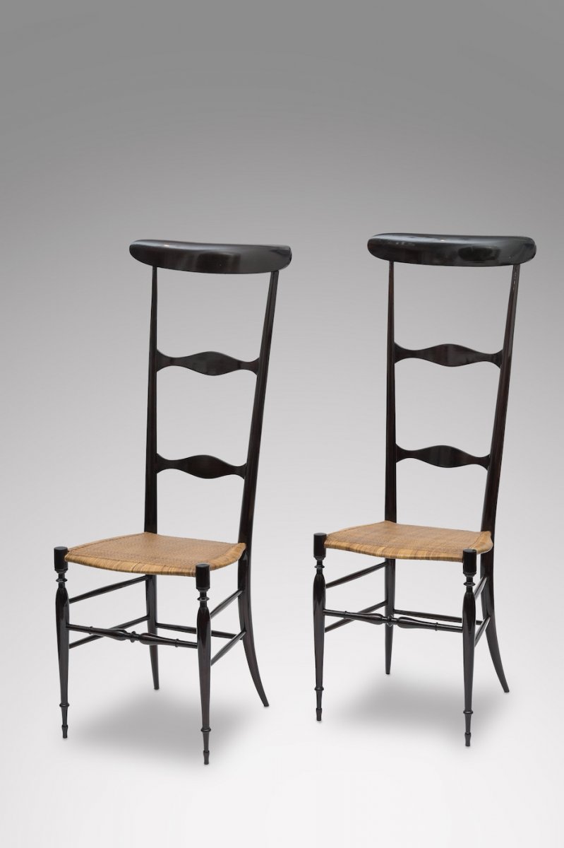 Proantic: Chiavari - Pair Of High Chairs 1950