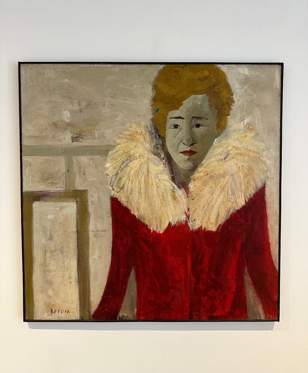 Portrait De Jeanne-Aline Quiquandon Le Manteau Rouge Par Michel Bepoix 
