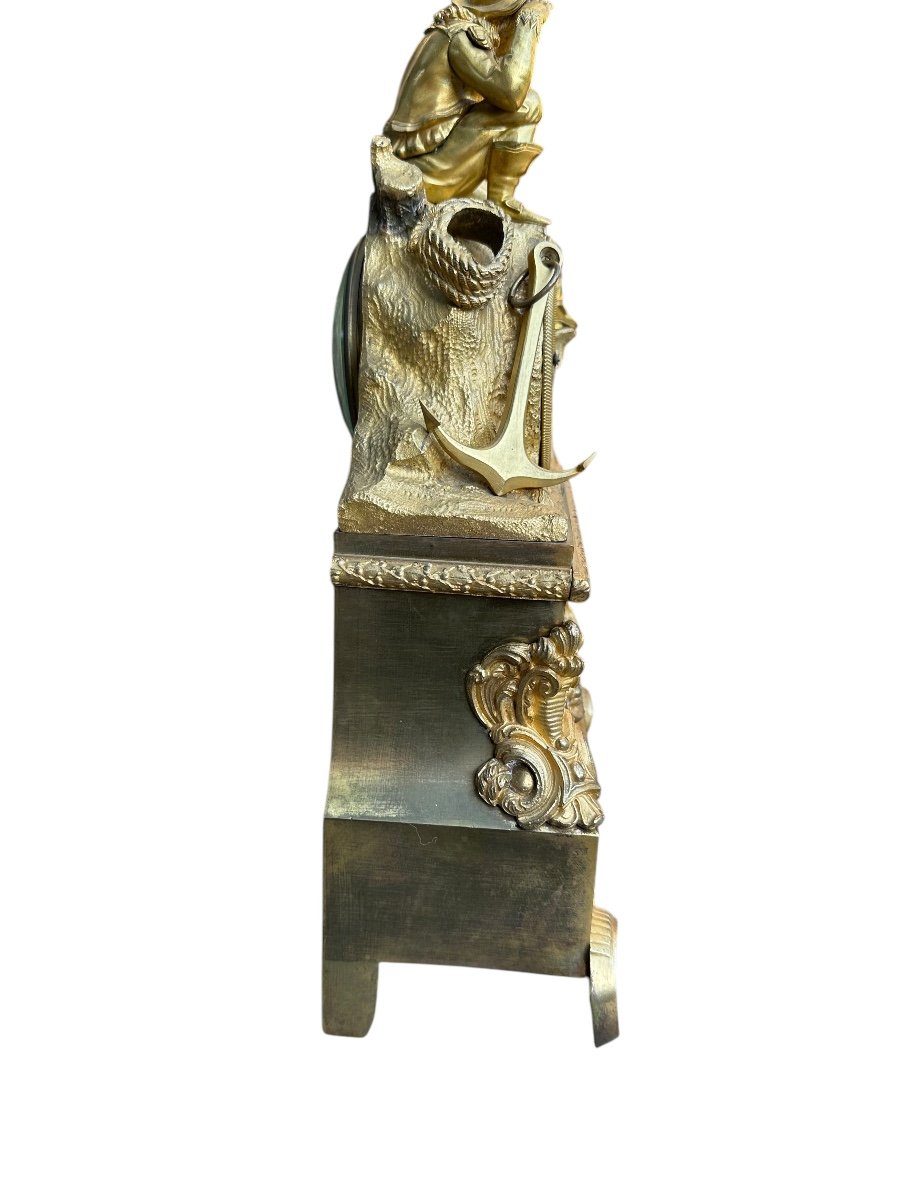 Gilt Bronze Young Sailor Ink Pendulum-photo-2