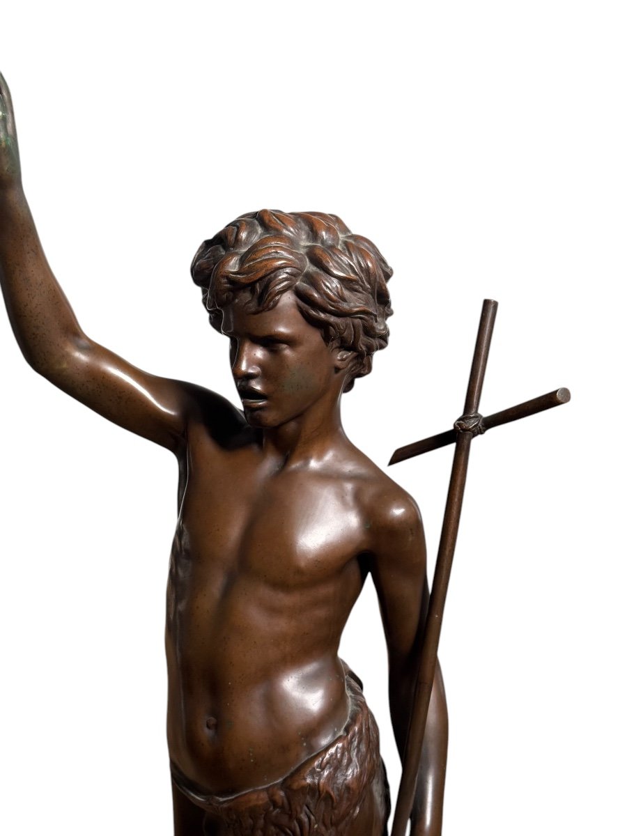 Bronze Saint Jean Baptiste - Paul Dubois - Barbadienne - XIX-photo-3