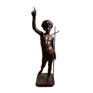 Bronze Saint John The Baptist - Paul Dubois - Barbadian - XIX