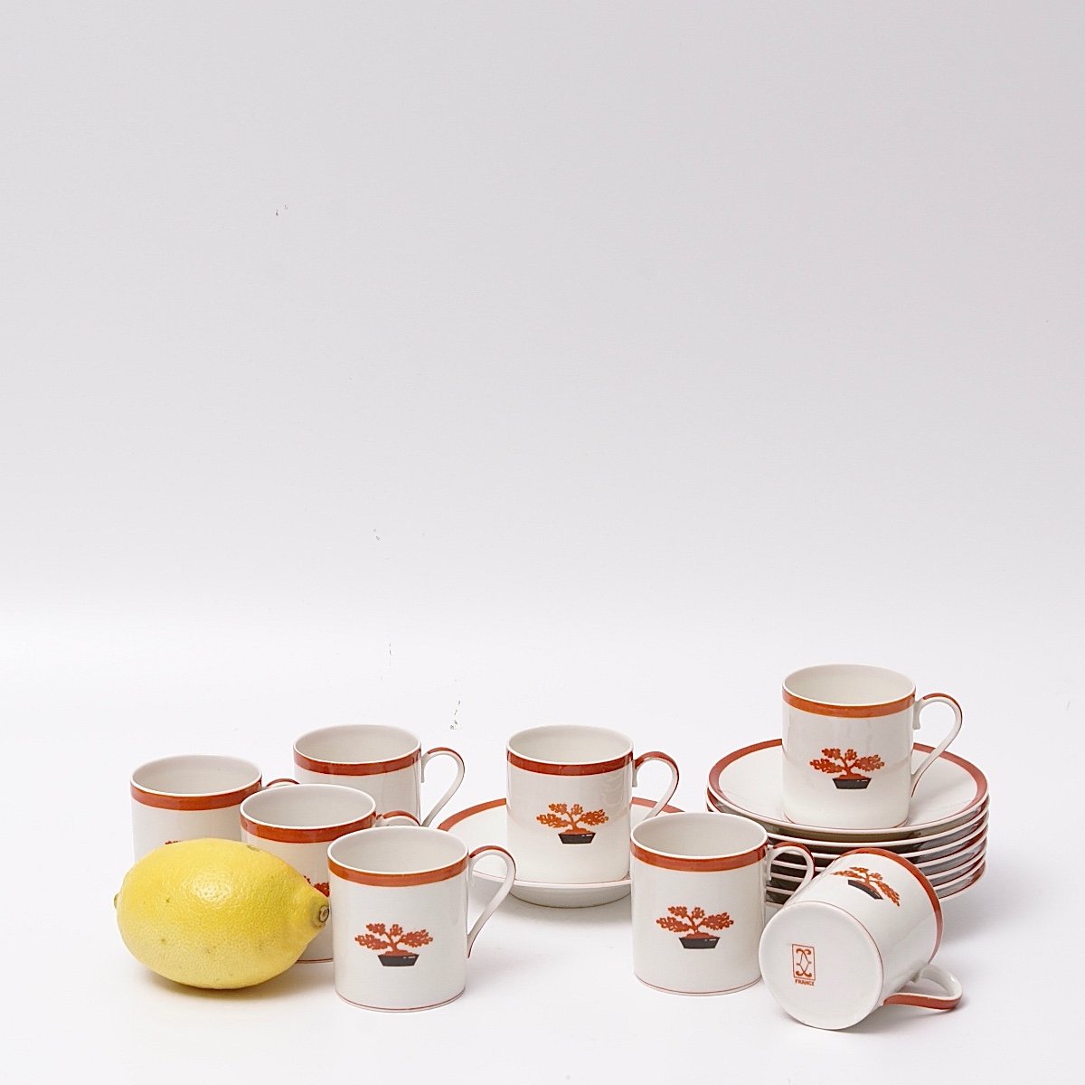 Service à Café Art-déco De Jean Luce, Modèle Bonsaï En Porcelaine De Limoges-photo-2