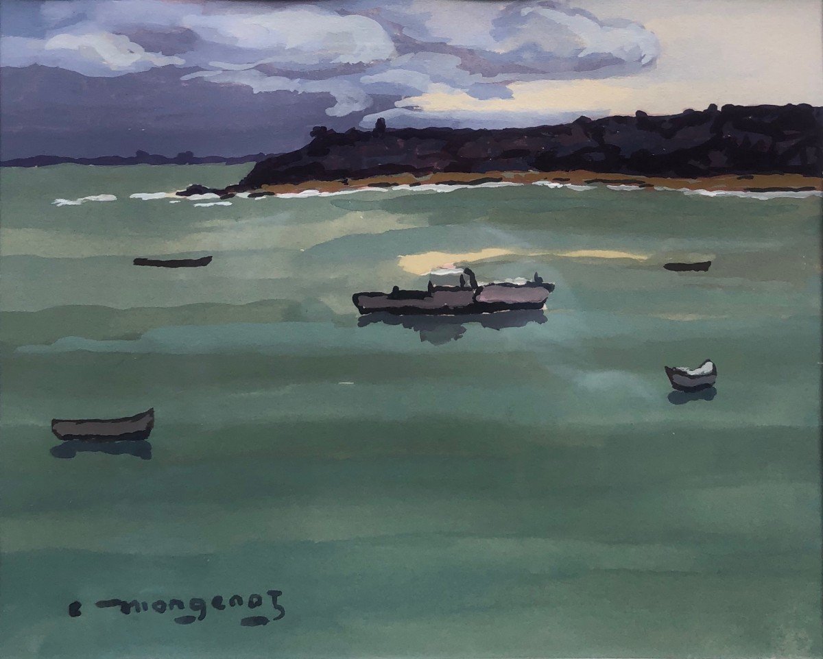 émile Mangenot (1910-1991) Breton Marine Landscape