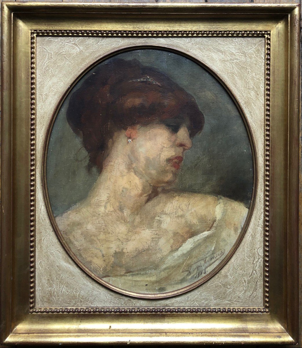 Henri Joseph THOMAS (1878-1972) Portrait de femme - École Belge