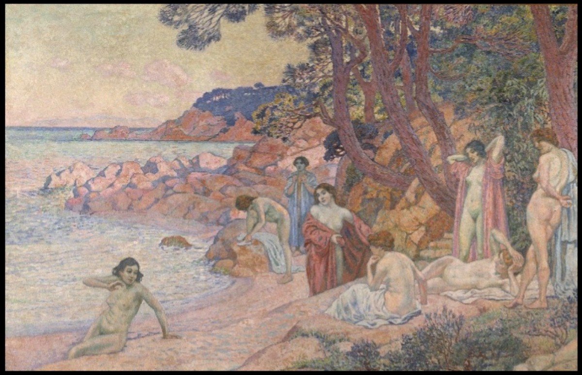 Théo Van Rysselberghe (1862-1926) Study For Bathers At Cap Bénat?-photo-8