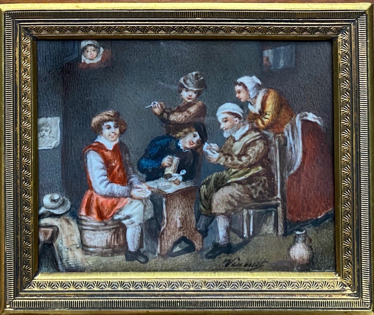 Miniature 19th Century Signature To Identify Card Players