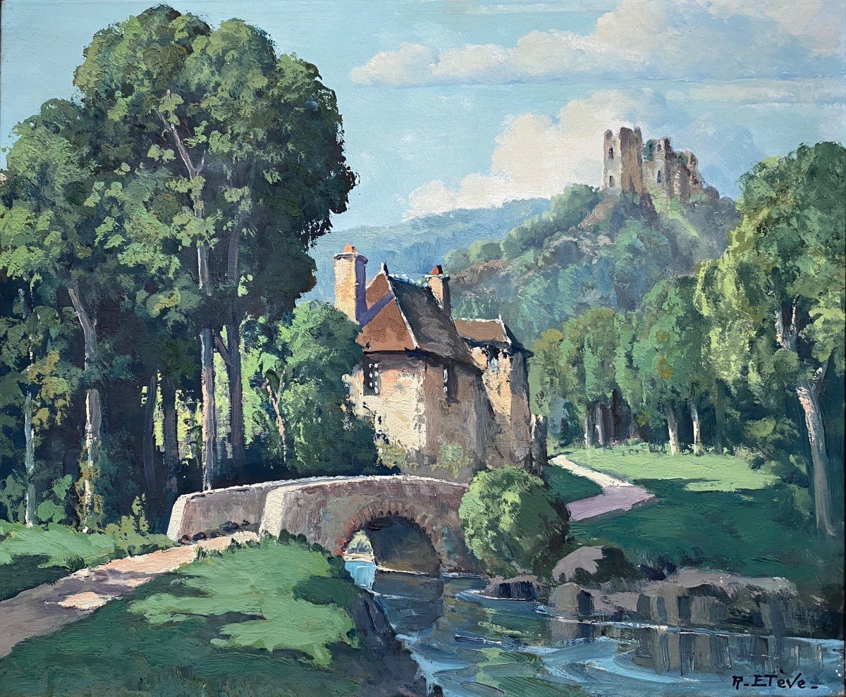 Félix Raoul ETEVE (1902-1967) Lavardin - Le petit bras du Loir