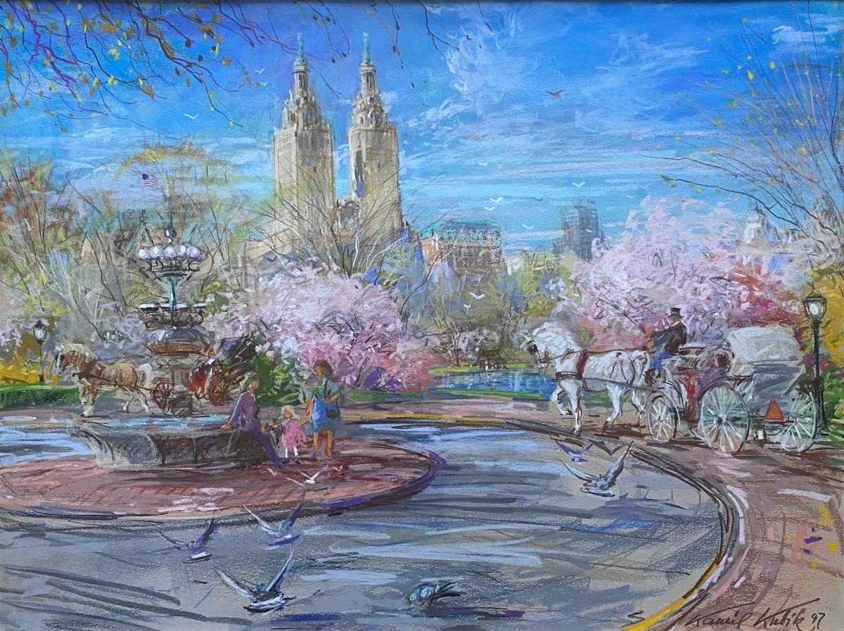 Kamil KUBIK (1930-2011) Les tours de San Remo vues de Central Park New-York 1997