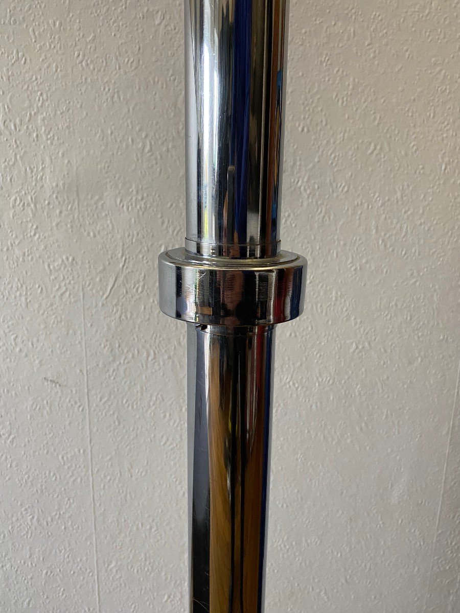 Art Deco Floor Lamp 1930 Chrome Metal-photo-3