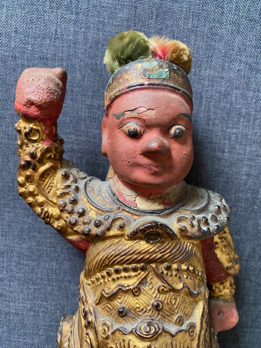 China 19th Century Carved Wooden Figure-photo-3