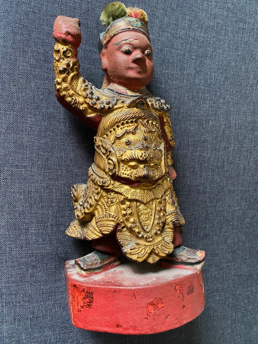 China 19th Century Carved Wooden Figure-photo-4