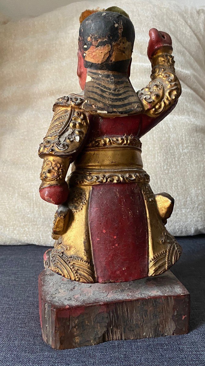 China 19th Century Carved Wooden Figure-photo-1