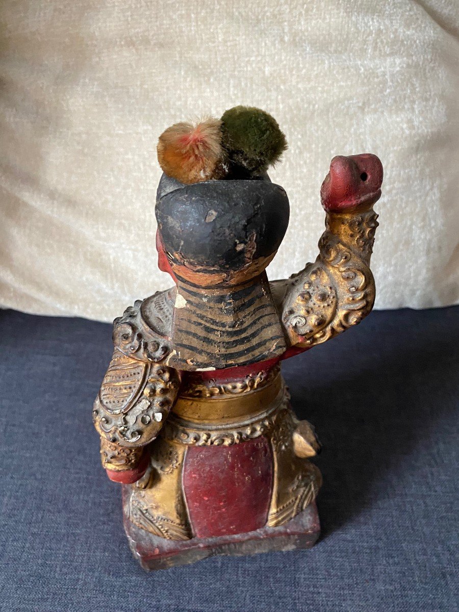 China 19th Century Carved Wooden Figure-photo-2