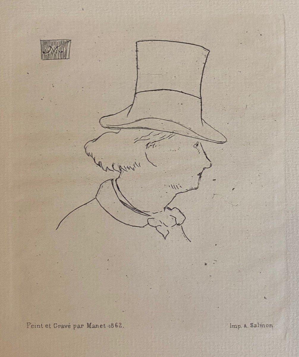 Edouard Manet (1832-1883) Portrait Of Charles Baudelaire In Profile In A Hat, 1862