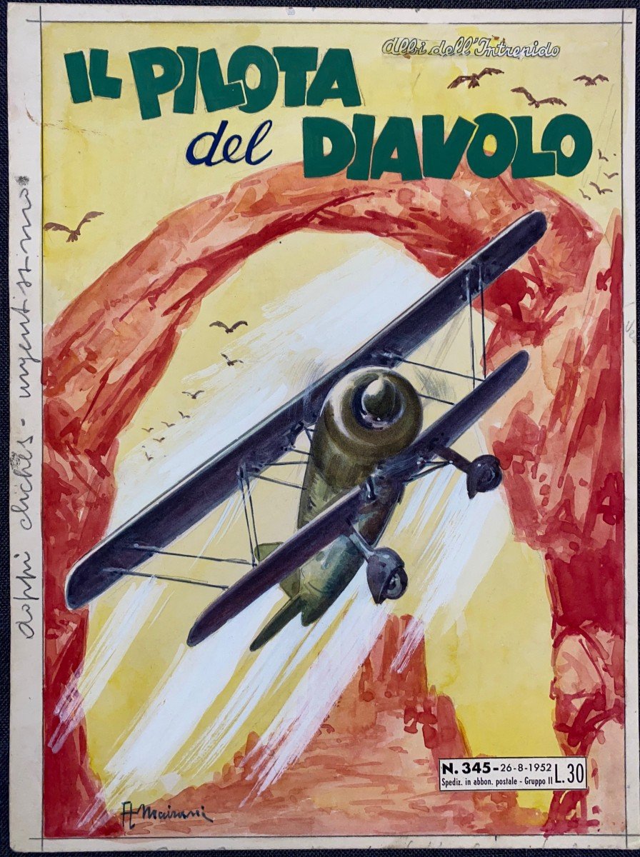 Alvaro Mairani Vicini (1913-1997) Intrepido Il Pilota Del Diavolo 1952 Italy