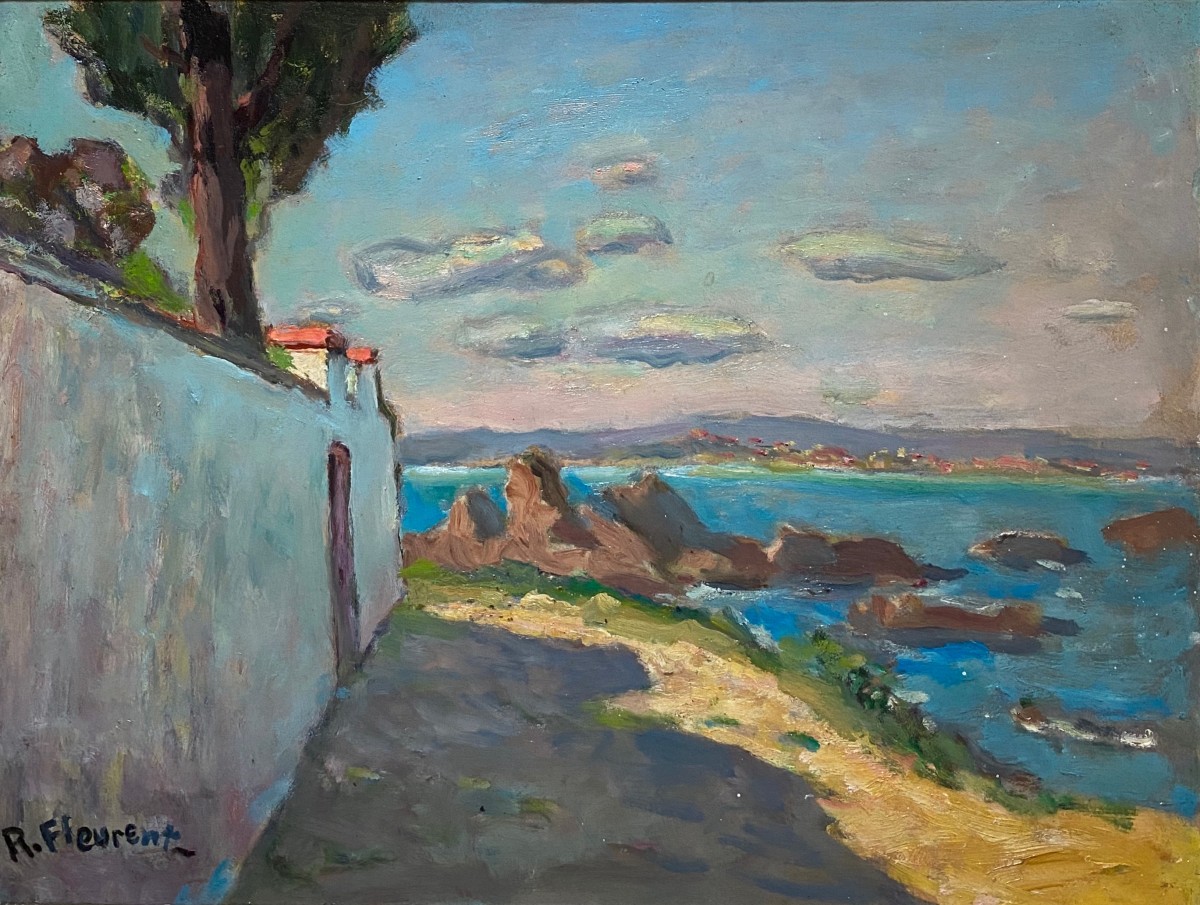 Robert Fleurent (1904-1981) Seaside Surroundings Of Saint-raphaël, Saint-tropez, Estérel