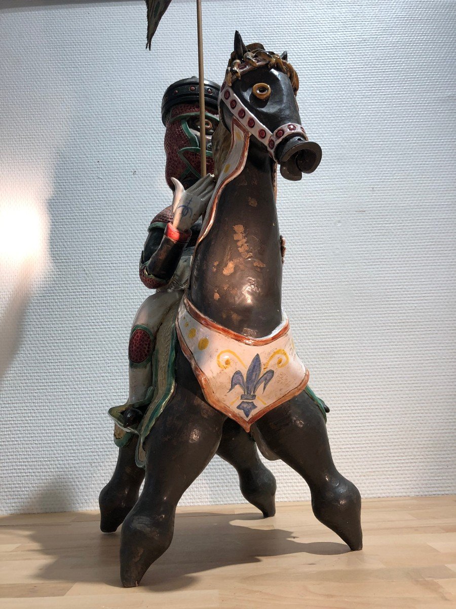 André Marchal Around 1960 Ceramic Horse Rider Vallauris-photo-4