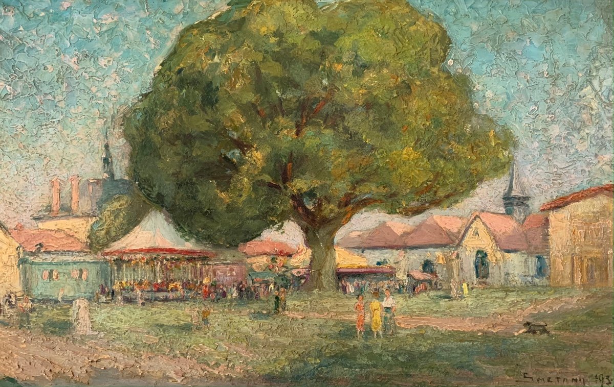 "la Fête Au Village" de Léopold Smetana (1867-1948)-photo-2