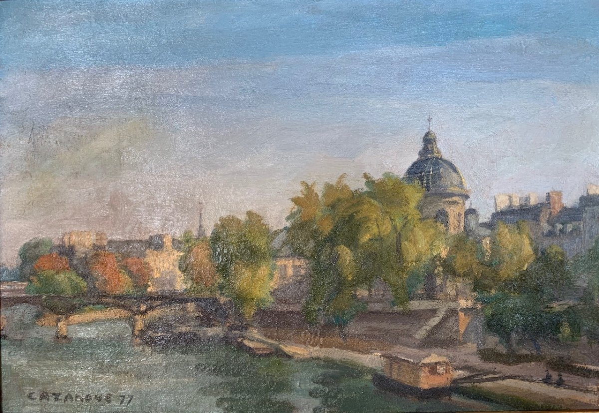 "Vue du Palais de l'Institut" de Raymond Cazanove (1922-1982)-photo-2