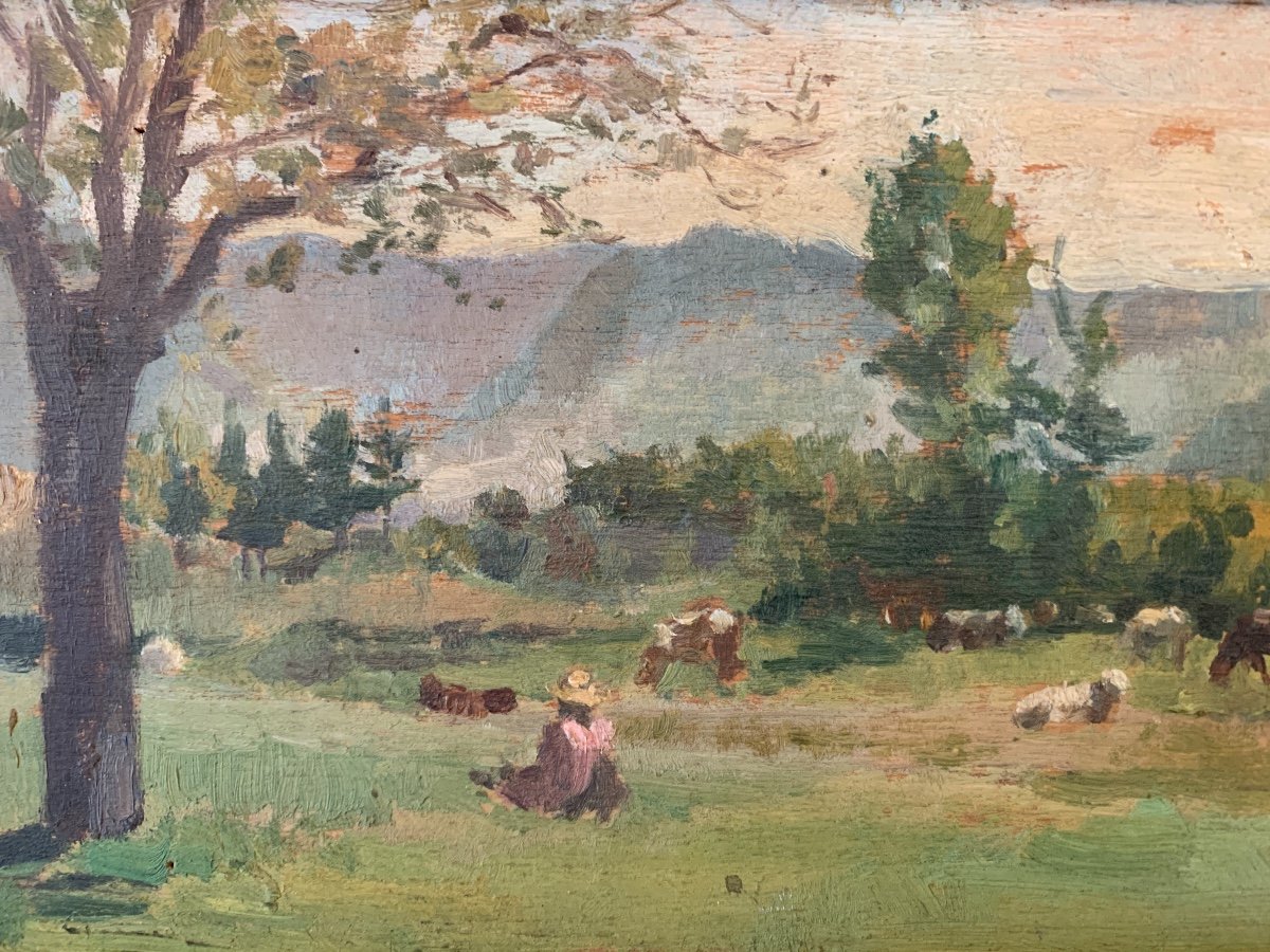 "country Landscape" By Charles Jean Agard (1866-1950)-photo-2