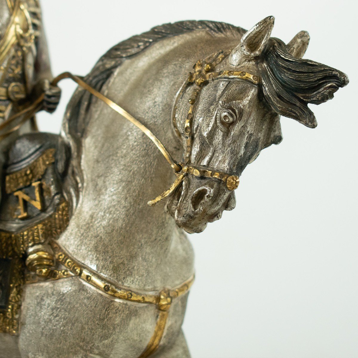 Bronze Sculpture "french Imperial Cuirassier 1804" Mid-19th Century-photo-2