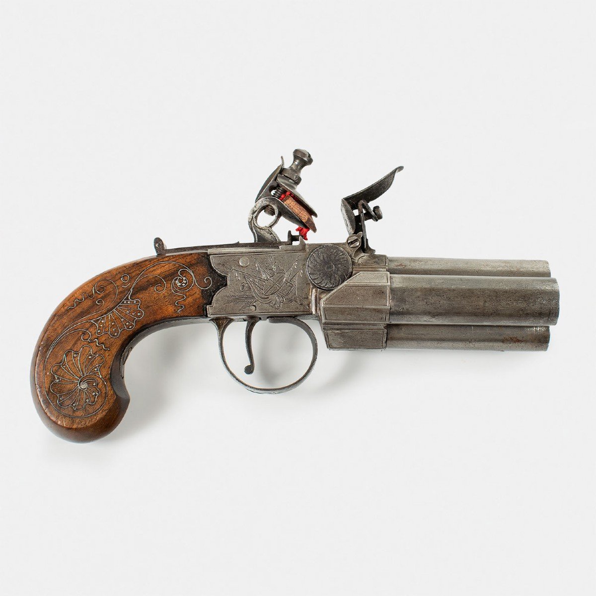 PISTOLET DE VOYAGE ANGLAIS DE 4 CANONS - CHANCE & Co-photo-2