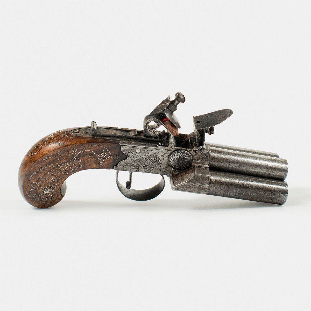 PISTOLET DE VOYAGE ANGLAIS DE 4 CANONS - CHANCE & Co