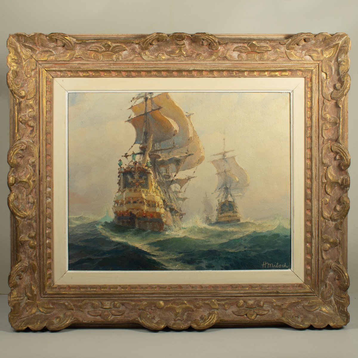 Henri Miloch (1898-1979) Maritime Painting, Dated 1954 Oil On Canvas