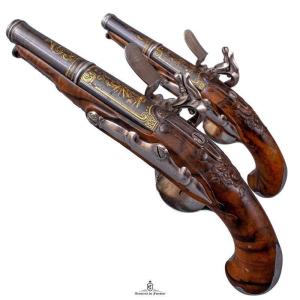 Pair Of French Flintofficer Pistols
