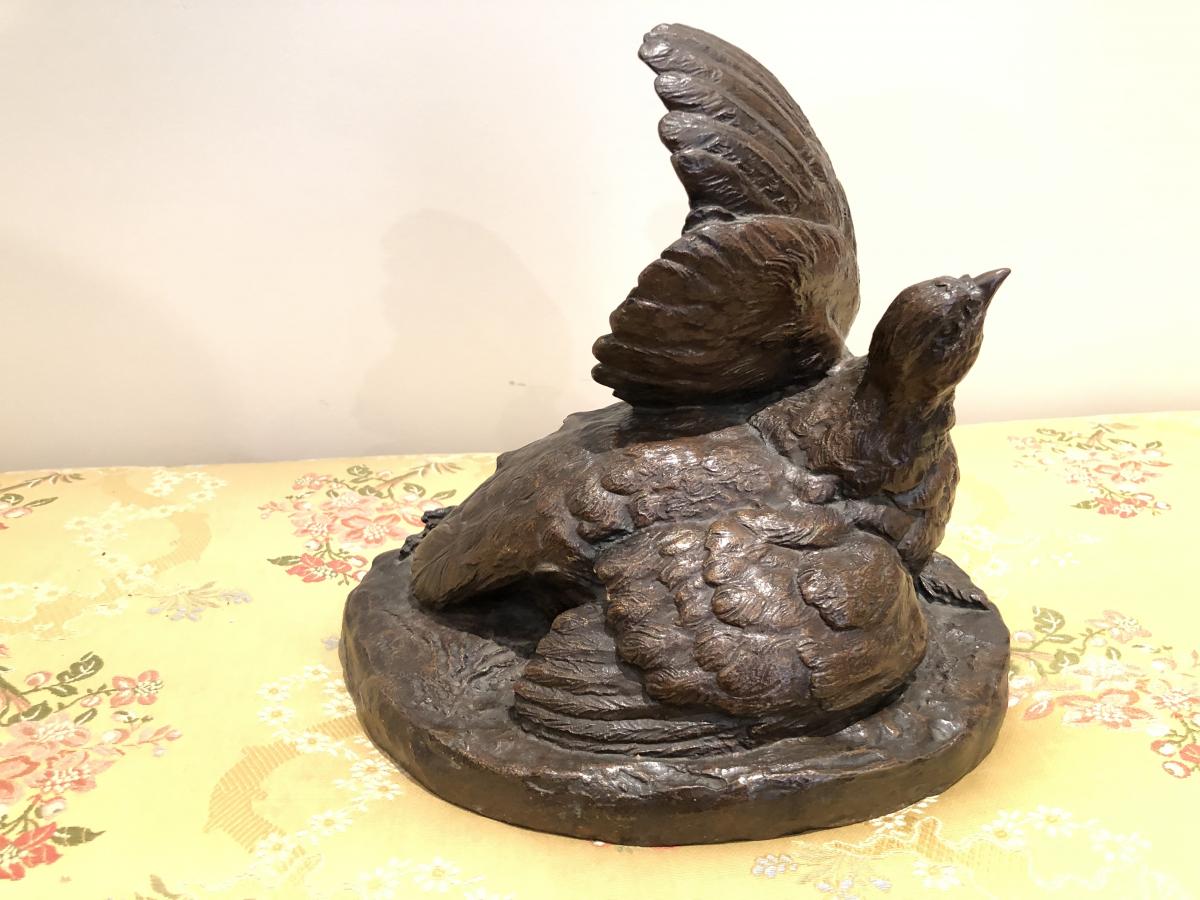 Bronze « partridge » Signed Laplanche-photo-3