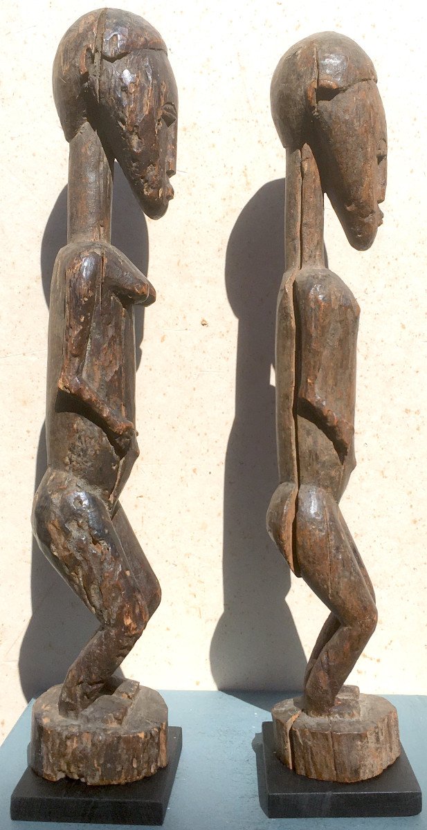 Anciennes Statues Blolo Bla Et Blolo Bian. Baoulé, Côte d'Ivoire XIXe Siècle.-photo-4