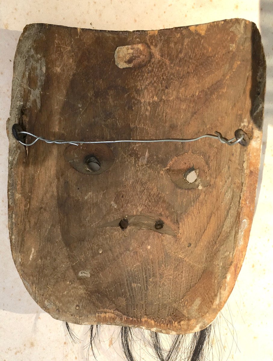 Old Noh Theater Mask In Lacquered Wood. Japan, End Of The Edo Era, 18th - 19th Century.-photo-1