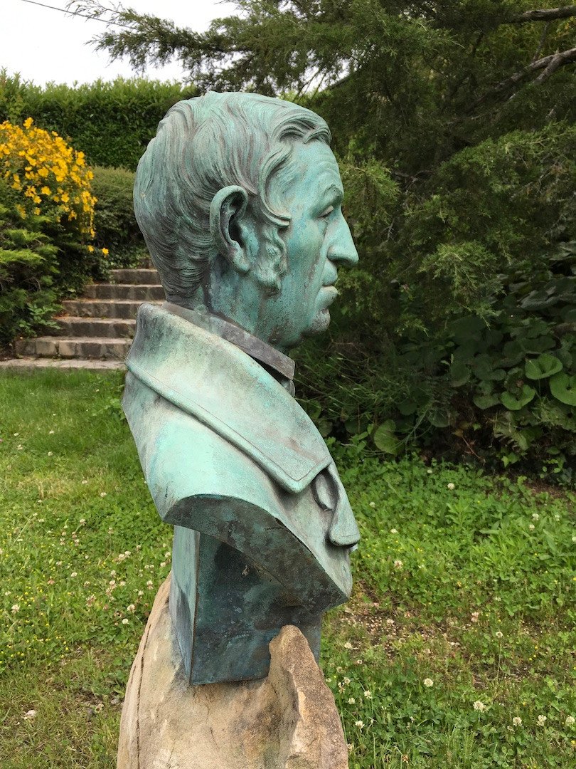 Bronze Bust With Green Patina On Stone Base. Léon Masselotte. France Mid-19th Century. -photo-4