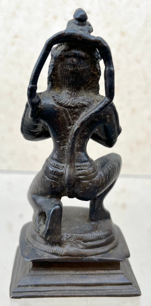 Petit Bronze d'Hanuman, Divinité Singe Hindouhiste. Asie Du Sud-est, XVIIIe - XIXe Siècle.-photo-1